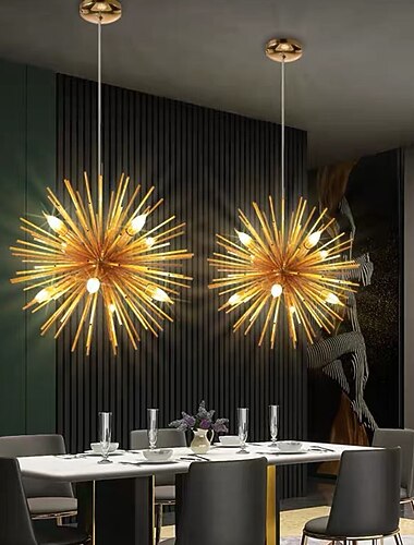  75cm led globo de luz pendente desgin luz de dente de leão moderno ouro prata lustre sala de estar bar sala de jantar restaurante alumínio galvanizado 110-120v 220-240v
