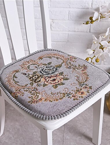  Cojines decorativos exquisito jacquard color sólido estilo europeo en relieve cojín grueso para silla asiento de oficina en casa bar silla de comedor cojines para asiento cojín de suelo de jardín