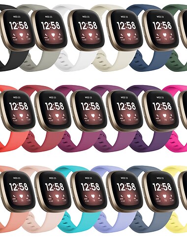  Ver Banda para Fitbit Versa 3 Sense Silicona Reemplazo Correa Transpirable Correa Deportiva Pulsera