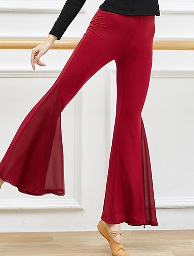  Abbigliamento sportivo Pantaloni Con ruche Elastico Tinta unita Per donna Addestramento Prestazioni Naturale Capitale