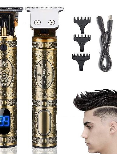  hajvágó férfi hajvágó zéró rés nélküli vezeték nélküli professzionális hajvágás&amp; ápoló készlet férfiaknak újratölthető led kijelző