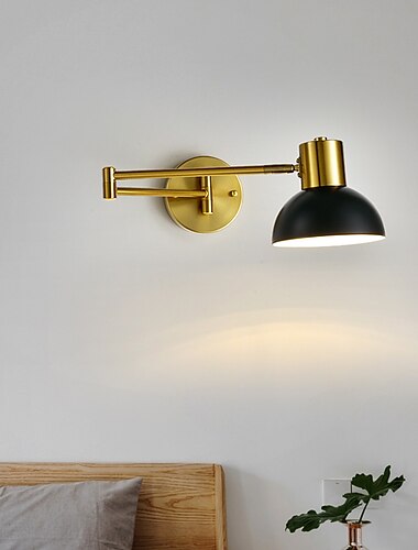  Lightinthebox applique murale LED style nordique moderne bras oscillant en or noir lumières salon chambre en alliage d'aluminium applique murale 110-120v 220-240v