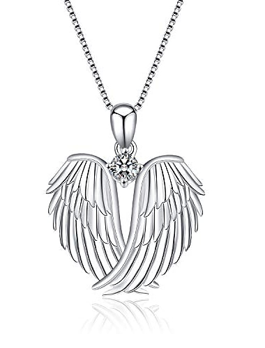  angel wings necklace 925 sterling silver guardian angel wings pendant necklace for women jewelry gifts