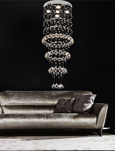  40cm kristallen kroonluchter luxe plafondlamp diy moderniteit globe k9 kristallen hangende verlichting hotel slaapkamer eetkamer winkel restaurant led hanglamp indoor kristallen kroonluchters