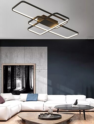  104cm led 3-light linear embutida luz padrão de modelagem geométrica de alumínio 70w acabamentos pintados regulável com controle remoto branco quente branco frio moderno simples