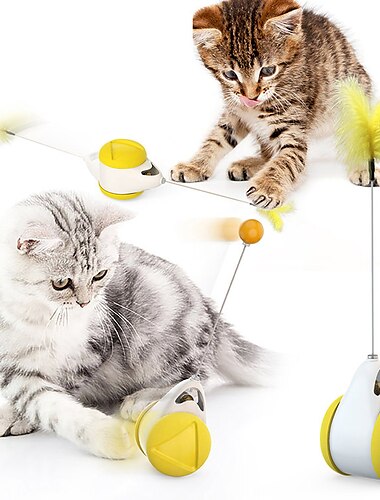  Katze jagt Spielzeug Balance Auto Design Katze interaktives Spielzeug nicht Batterie selbst rotierendes Auto Katzenspielzeug mit Katze Katzenminze Zauberstab Chaser Spaß Puzzle Spielzeug für Katze