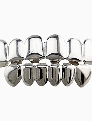  Tanden set / tandengrills Hiphop Allemaal Lichaamssieraden Voor Carnaval Feest Moderne stijl meetkundig Koper Gun zwarte tanden (set) Pistool zwarte platte tanden (set) Roségouden platte tanden (set)