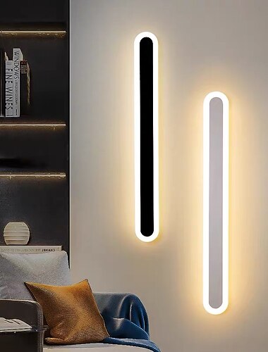  Lightinthebox 80cm conduziu luzes de parede lâmpada de parede longa minimalista simples quarto sala de jantar luz de parede acrílica 220-240v 20 w