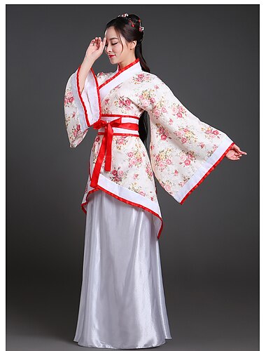  Жен. Девочки Hanfu Античный Инвентарь Классический Классический и неустаревающий Элегантный и роскошный В китайском стиле Китайский красный Высокое качество Ханьфу Китайский дворец стиль Костюм