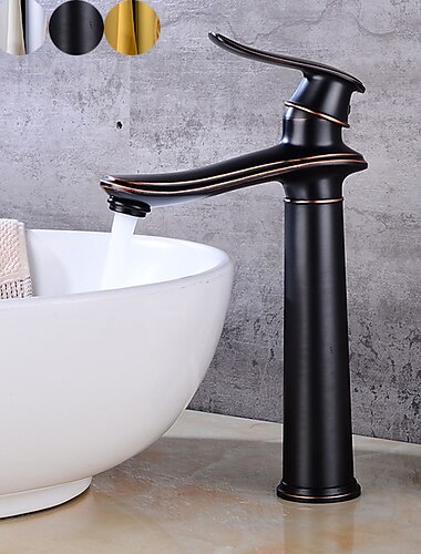  Torneira pia do banheiro - Solteiro (L150 cm x C200 cm) Latão Idependente Monocomando e Uma AberturaBath Taps / Moderna / Sim