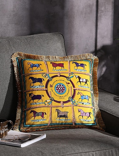  decoratieve sierkussens dubbelzijdig trend merk licht luxe fluwelen kwastje d afdrukken kussensloop cover woonkamer slaapkamer bank kussenhoes