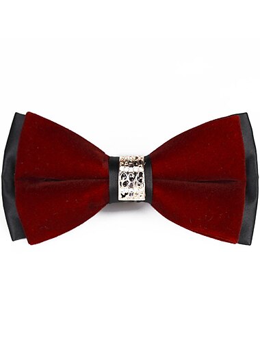  мужской базовый галстук-бабочка в стиле пэчворк черный винно-красный 2024