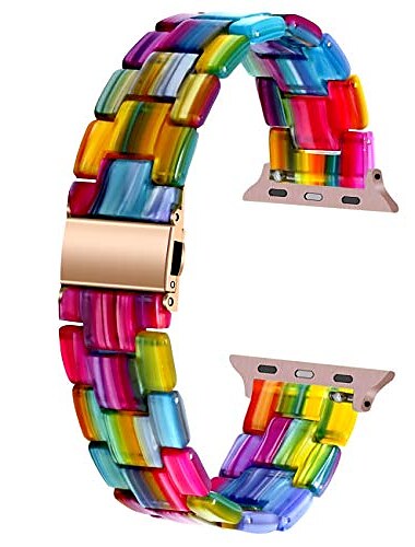  Smart Watch Band για Apple iWatch Sreies 8 7 6 5 4 3 2 1 SE Ultra 49mm 45mm 44mm 42mm 41mm 40mm 38mm Ρητίνη Εξυπνο ρολόι Λουρί Γυναικεία βραχιόλι Πόρπη από ανοξείδωτο ατσάλι Βραχιόλι κοσμήματος