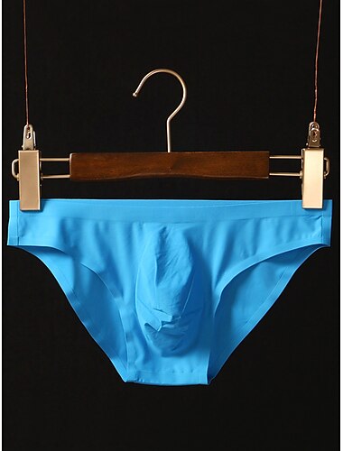  Herren normal niedrige Leibhöhe dehnbar Basicslips Unterwäsche 1 Stück bequemer einfarbiger Slip hellblau weiß m