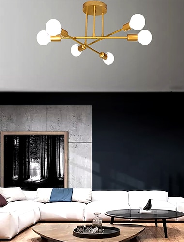  6 κεφαλές 55cm φωτιστικό οροφής led σκανδιναβικού στυλ πολυέλαιος σπούτνικ σχέδιο μεταλλικό καλλιτεχνικό στυλ βιομηχανικά βαμμένα φινιρίσματα κουζίνα κρεβατοκάμαρα παιδικό δωμάτιο φωτιστικά 110-120v