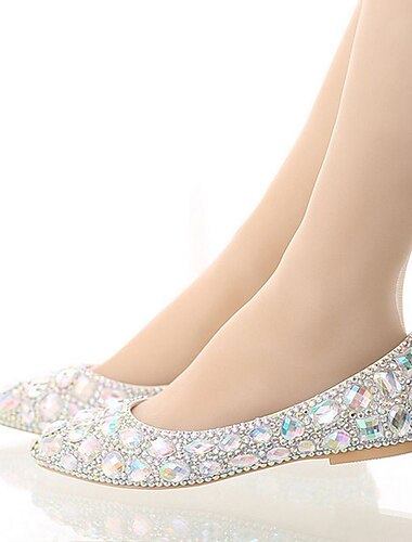  Damen-Ballerinas mit bunten Strasssteinen – glitzernde Ballerinas mit spitzer Spitze für Hochzeiten, Partys oder Abendveranstaltungen