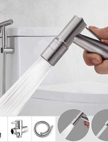  Deux voies 304 toilettes en acier inoxydable de poche shattaf pulvérisateur de bidet ensemble de pommes de douche accessoires de robinet de douche douche musulmane g1/2 ou g7/8