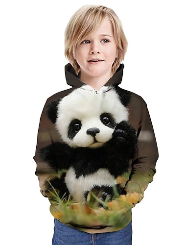  Para Meninos 3D Animal Moletom Manga Longa Impressão 3D Outono Inverno Ativo Estilo bonito Infantil 3-12 anos Escola Ao ar livre Diário