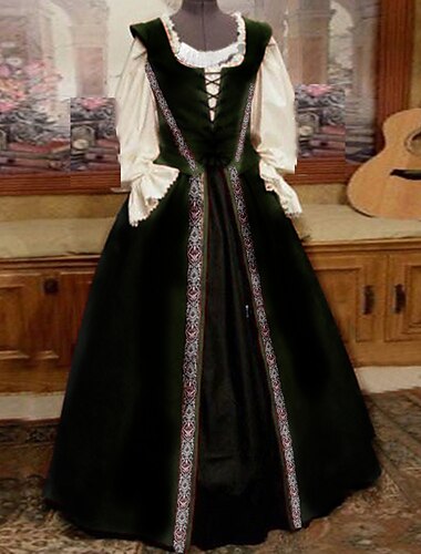  Retro / vintage Victoriansk Middelalderkostumer Kjoler Bluse / Skjorte Maskerade Dame Viking Outlander Dame Royal Halloween Karneval Maskerade Fest Halloween Voksne Bluse Kjole