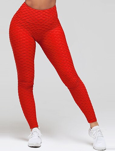 Damen Sport Leggings Scrunch-Po Bootcut Bauchkontrolle Po-Lifting Yoga Fitness Laufen Strumpfhosen Schwarz Weiß Rosa Spandex Sport Sportkleidung Dehnbar