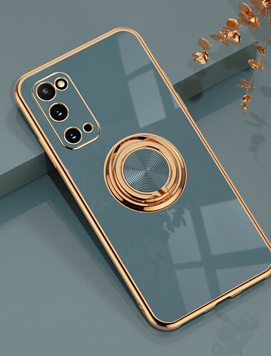  Handyhülle für Samsung Galaxy S24 S23 S22 S21 S20 Plus Ultra A14 A72 Note 20 Ultra A53 A32 A52 S25 Ultra Rückabdeckung Fashion Plattierung Ringhalter Einfarbig TPU