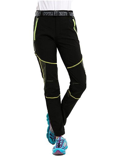  Damen Wanderhose Wanderhosen Patchwork Sommer Außen Wasserdicht Windundurchlässig UV-beständig Atmungsaktiv Hosen / Regenhose Unten Schwarz Purpur Campen und Wandern Jagd Skifahren S M L XL XXL