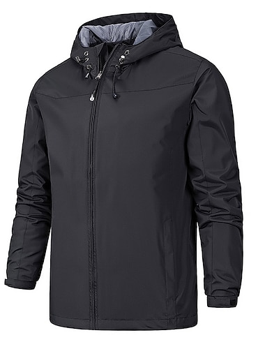  Hombre Chaqueta al aire libre Chaqueta Softshell Chaqueta de transición Chaqueta para lluvia Entrenamiento Deporte Impermeable Cortavientos Bolsillo Correa Otoño Invierno Color sólido Casual Estilo