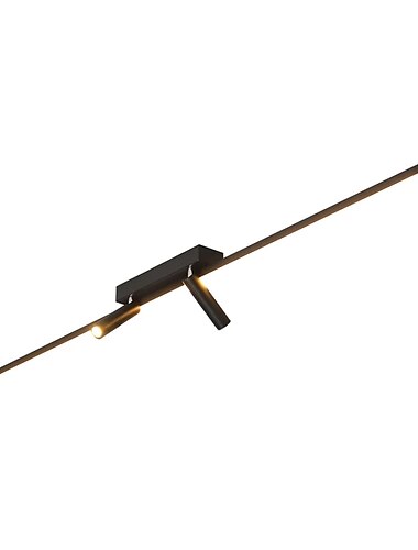  2-flammig 80/100 cm Single Design Deckenleuchte LED Strahler Schienenleuchte Metall modern schlichter Stil schwarz 220-240v