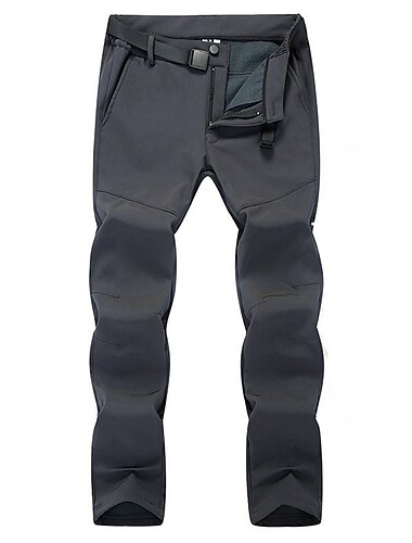 Men's Hiking Pants Trousers Fleece Lined Pants Softshell Pants Winter Outdoor Standard Fit Thermal Warm Waterproof Windproof Fleece Lining Pants / Trousers Bottoms Black Grey Fleece Fishing Climbing