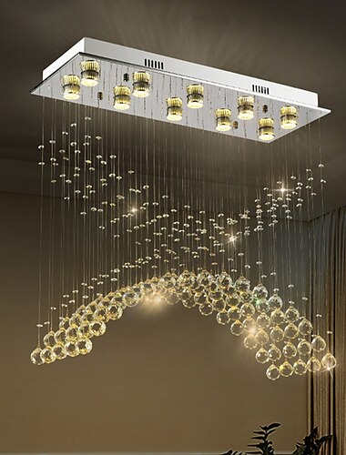  10-Light 80 cm Egyedi dizájn Geometriai formák Egységes kialakítás Csillárok Fém Többrétegű Művészeti stílus Modern stílus Króm Művészi Modern 110-120 V 220-240 V