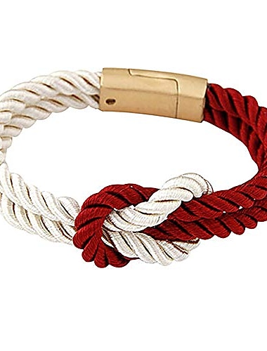  bracelet chaîne en corde tressée pour homme avec fermoir magnétique bracelet à breloques nœud - bordeaux