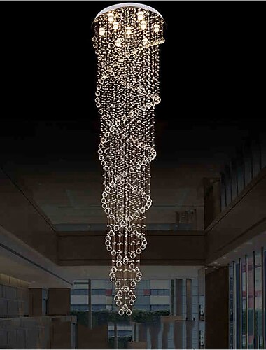  9-Licht 60 cm Liniendesign Einzigartiges Design Geometrische Formen Kronleuchter Metall Mehrlagig Künsterlischer Stil Moderner Stil Chrom Moderne Natur inspirierter Stil 110-120V 220-240V