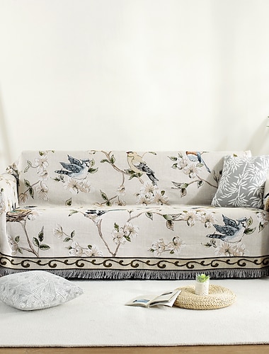  غطاء أريكة بطانية نباتات طباعة غطاء أريكة غطاء حماية للأريكة غطاء أريكة قابل للغسل لكرسي بذراعين / مقعدين / 3 مقاعد / 4 مقاعد / أريكة على شكل L