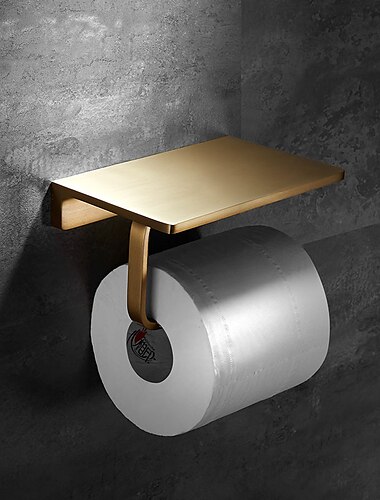  держатель для туалетной бумаги, новый дизайн, полка для ванной комнаты, современная латунная настенная матовая золотая 1 шт.