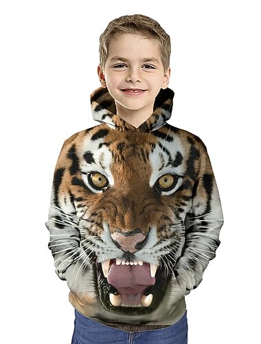  Fiú 3D Nyomtatott 3D Kapucnis felső és melegítő Hosszú ujj 3D nyomtatás Aktív Alap Poliészter Spandex Gyerekek Kisgyermek