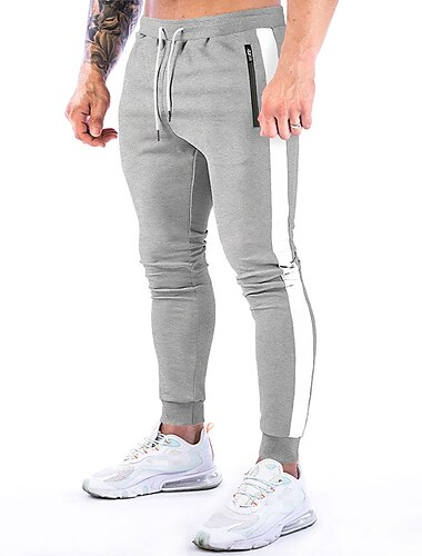 Herren Jogger Joggerhose Kordelzug Tasche mit Reißverschluss Hosen / Regenhose Sportlich Athlässigkeit Baumwolle Winter Fitness Fitnesstraining Laufen Atmungsaktiv Feuchtigkeitsabsorbierend Weich