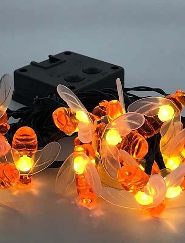  Cadena de luces solares para exteriores de 5 m, 20 LED, luz LED impermeable para jardín para fiesta de Navidad&amp; día festivo