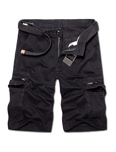  Herre Militærbukser Turshorts Militær Helfarge Sommer Utendørs 12" Ripstop Multi-Pocket Pustende Slitestyrke Bomull Knelengde Bunner Grå Kakifarget Grønn Svart Arbeid Jakt Fisking 30 31 32 33 34