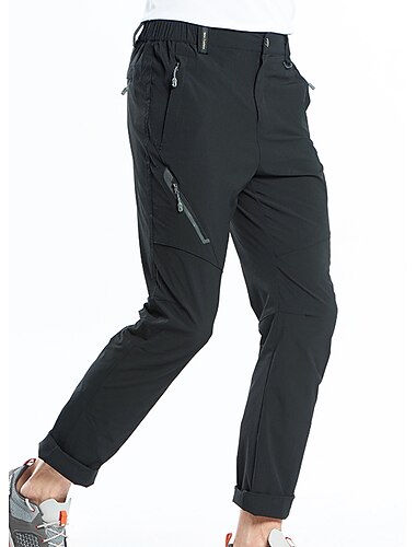  Herr Vandringsbyxor Sommar Utomhus Vattentät Andningsfunktion Snabb tork Multi Pocket Byxa Underdelar Elastisk midja Ficka med blixtlås Mörkgrå Svart Elastan Camping / vandring Jakt Fiske M L XL XXL