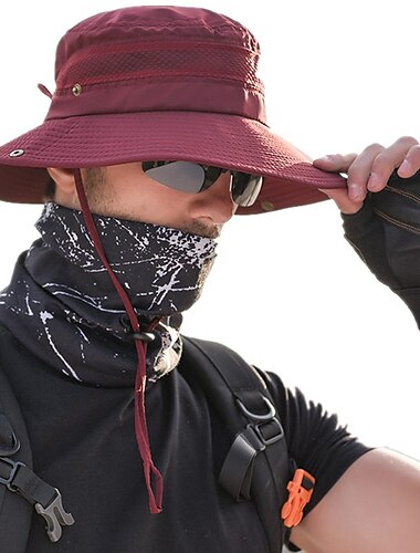 Herren Sonnenhut Eimer Hut Außen Packbar UPF50+ UV Schutz Rasche Trocknung Frühling Sommer Hut Gitter Campen und Wandern Jagd Angeln Armeegrün Grau Khaki