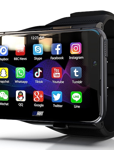 LOKMAT APPLLP Max Slimme horloge 2.88 inch(es) Smart horloge Smart Watch-telefoon 4G LTE Bluetooth Stappenteller Slaaptracker Sedentaire herinnering Compatibel met: Android iOS Dames Heren GPS Lange