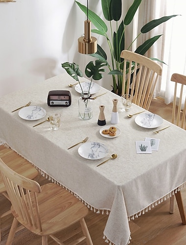  nappe art nordique bambou lin noué avec gland nappe thé table basse pour table à manger décoration de la chambre de la maison