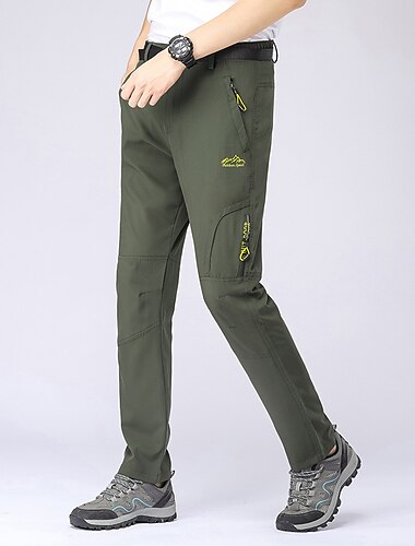  Per uomo Pantaloni da escursione Tinta unica Estate Esterno Antivento Asciugatura rapida Tasca con cerniera Traspirante Elastene Pantaloni Grigio Verde Blu marino scuro Nero Caccia Pesca Scalate L XL
