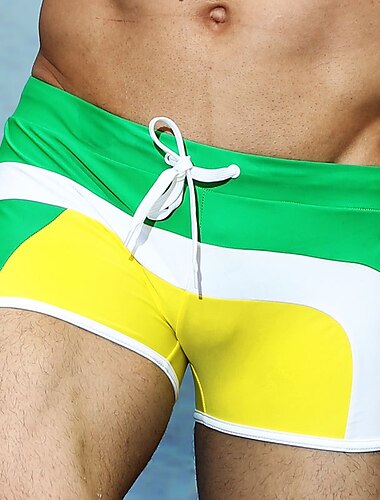  Herren Bademode Surfshorts Badehose Schwimmshorts kurz Rasche Trocknung Surfshorts Badeanzug Kordelzug Schwimmen Surfen Strand Wassersport Patchwork Sommer