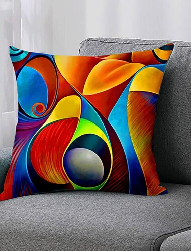  Geometric Throw Pillow Cover 1Pc Double Side Print Cushion Cover Abstract Sofa Bedroom Soft Decorative Pillowcase for Bedroom Livingroom Sofa Couch Chair Superior Quality Machine Washable