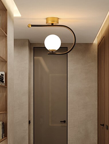  23 cm led stropní světlo veranda světlo chodba lampa černé zlato design zeměkoule severské geometrické tvary zapuštěná světla světla kovový umělecký styl zeměkoule malované povrchové úpravy led