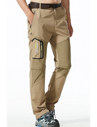  Herren Wanderhose Zip Off Hose Wanderhose Wanderhosen Sommer Außen Wasserdicht Windundurchlässig Atmungsaktiv Rasche Trocknung Hosen / Regenhose Unten Elastische Taille Schwarz Armeegrün Campen und