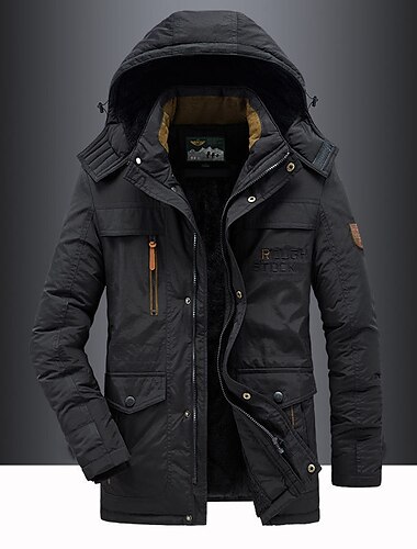 Herren Wander Fleecejacke Winterjacke Dicker warmer Kapuzenparka Militär Windjacke Outdoor Abnehmbare Mütze Trenchcoat Oberbekleidung Jagd Ski Snowboard Camping Höhlenforschung Schwarz Armee Grün Khaki Dunkelblau
