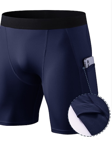  Męskie Spodenki do biegania Spodenki kompresyjne Spodenki na siłownię Spodenki do jogi z kieszenią na telefon Warstwa podstawowa Na zewnątrz Obuwie sportowe Lato Wiosna Jesień Spandeks Podnoszenie