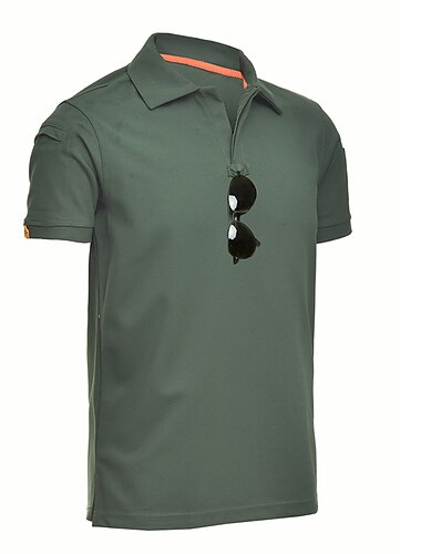  Hombre camiseta táctica POLO Calle Casual Cuello de polo Manga Corta Moda Casual Color sólido Sencillo Primavera verano Ajuste regular Negro Verde Trébol Caqui Gris camiseta táctica